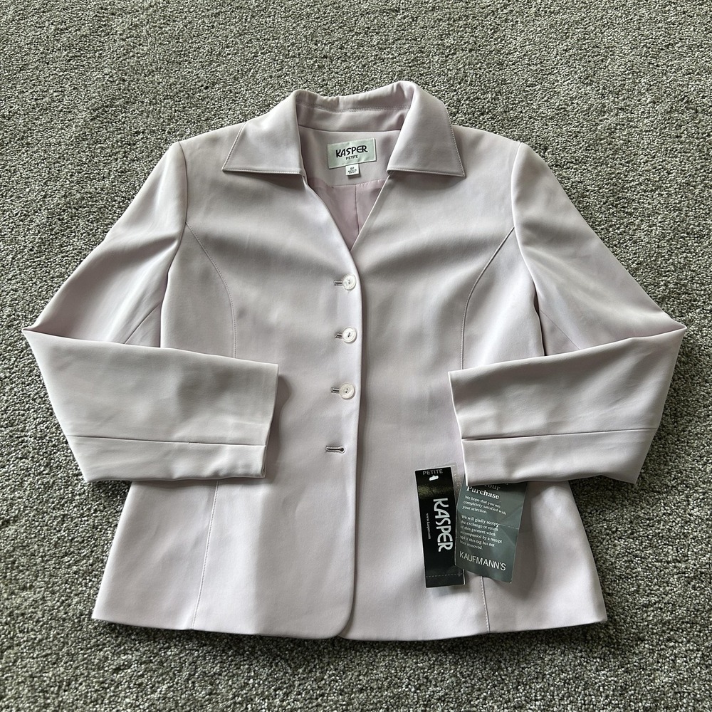 Kasper Suit Jacket Womens 8P Pink Stretch Lined Petite Career Workwear Office